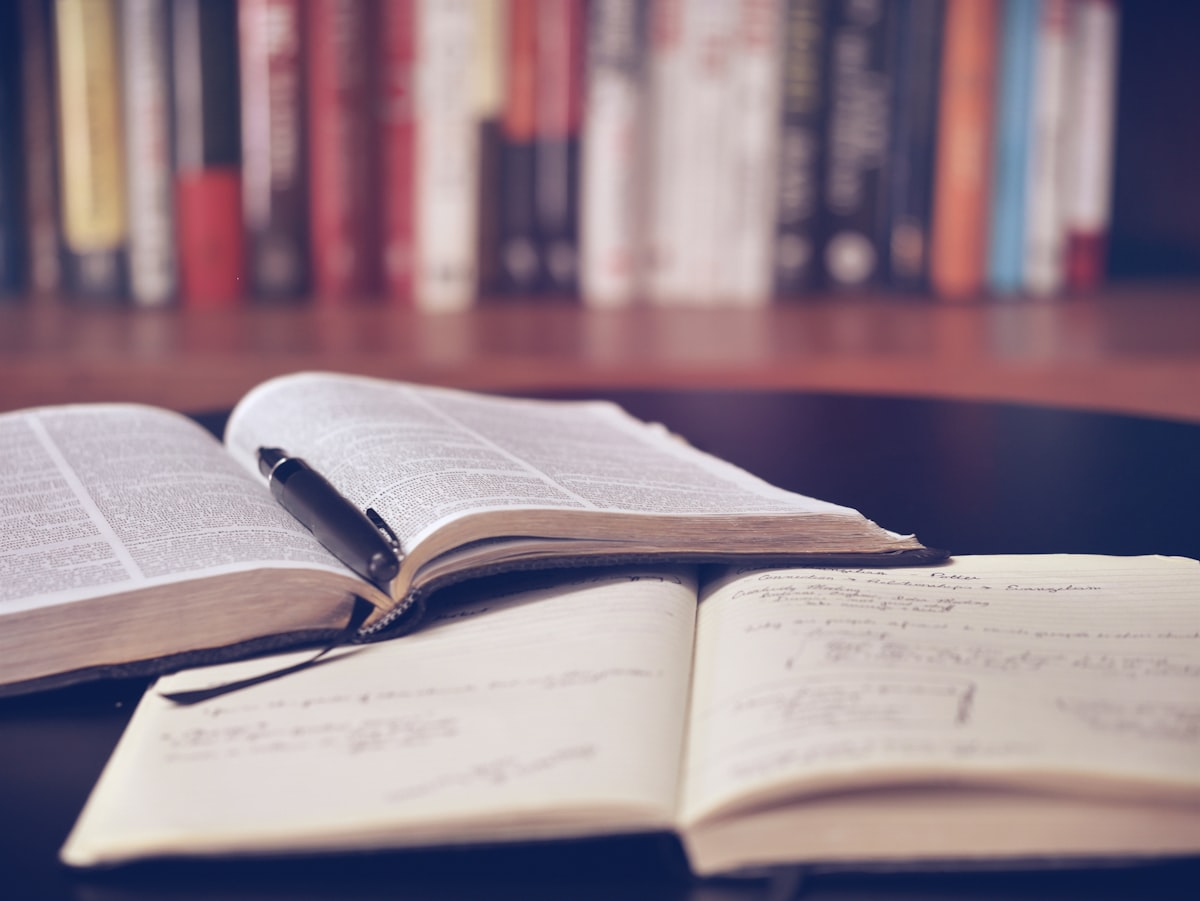 Notebook with diagrams